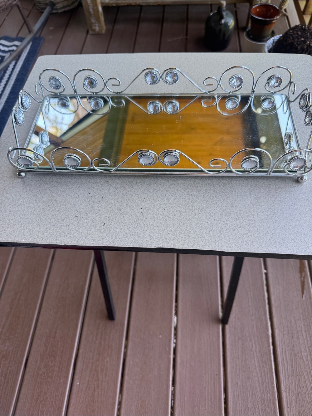 Decorative Silver Mirrored Vanity Tray - Elegant Serving & Display